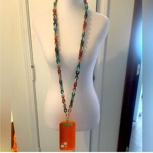 Chic Macaron-Inspired 120cm Acrylic
Crossbody Phone Chain Plus Phone Lanyard